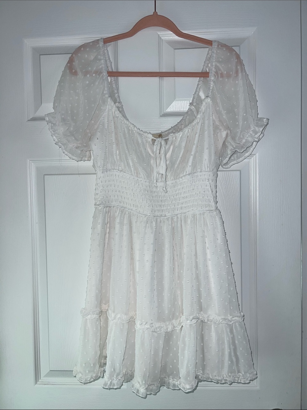 Move out sale: Altar'd State Cream Swiss Dot Mini Dress